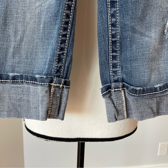 Miss Me Irene Bermuda tabbed pockets white stitching size 27 rocker modest denim - Picture 7 of 14